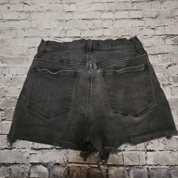 Madewell Black Washed Highrise Denim Shorts 26 - Picture 4 of 4